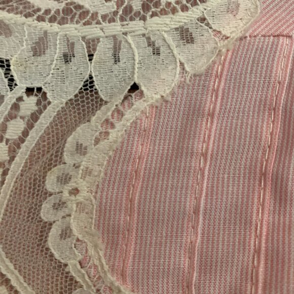 Vintage Lily Of France Nightgown Dress Cottagecore Small Pink Lace Union Made - Picture 10 of 11